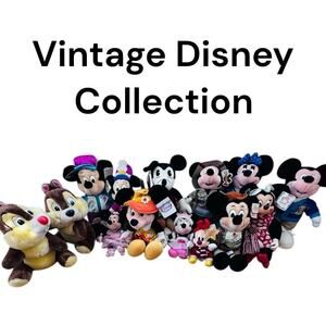 Bulk Lot Of 14 Vintage Mickey Disney Store Disney Plush Minnie Chipmunks 12”& 8”